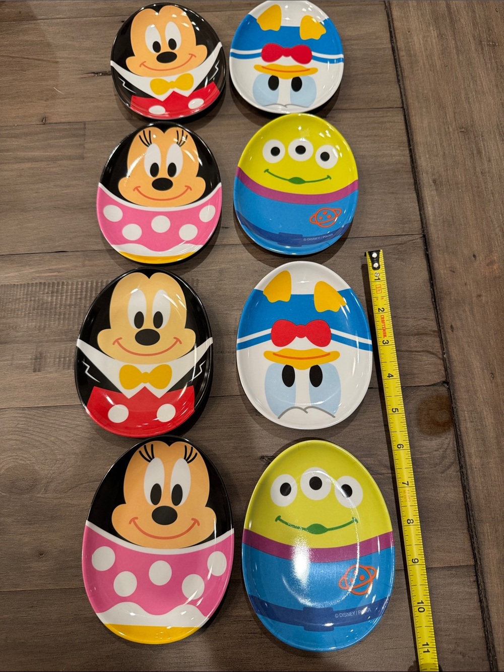 Tokyo Disney Easter small melamine plates. 8 dessert plates. Rare
